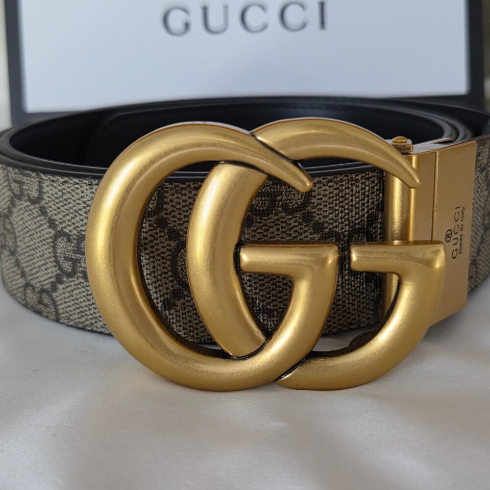 Gucci Women's Black and Brown Belt